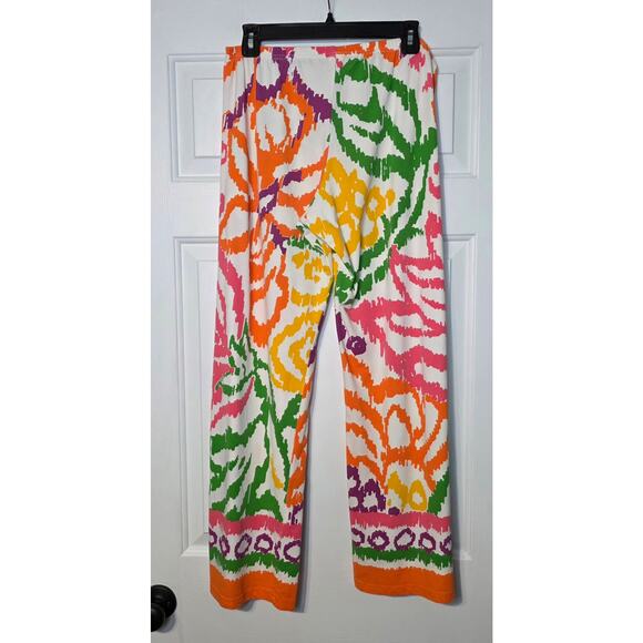 Barbara Gerwit Colorful Print Pull On Pants Resort Wear Size XL - Picture 3 of 6
